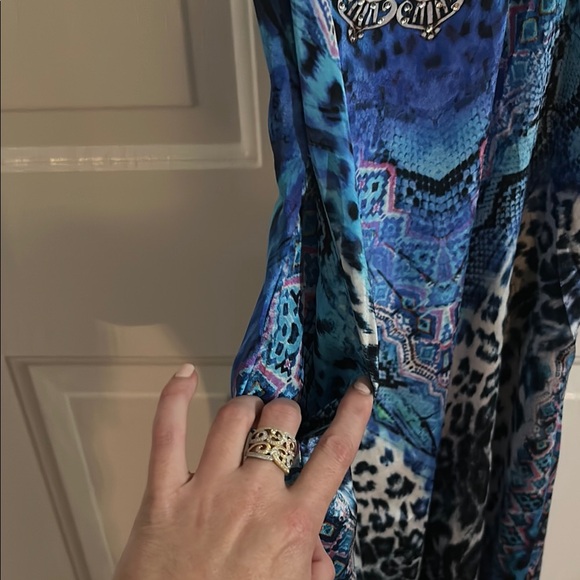 NWT Embellished Printed Racer Back Dress - Picture 7 of 13